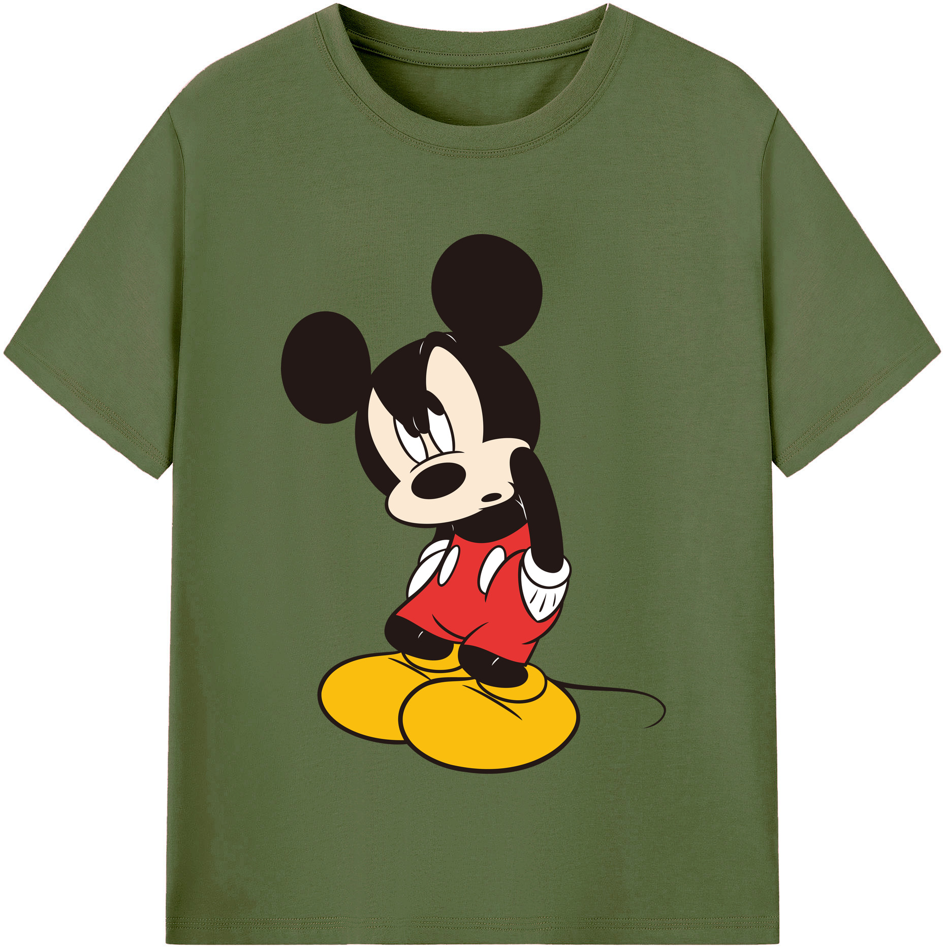 （画像用） ミッキーマウス Mickey Mouse 綿100％半袖Tシャツ（フロントプリント）